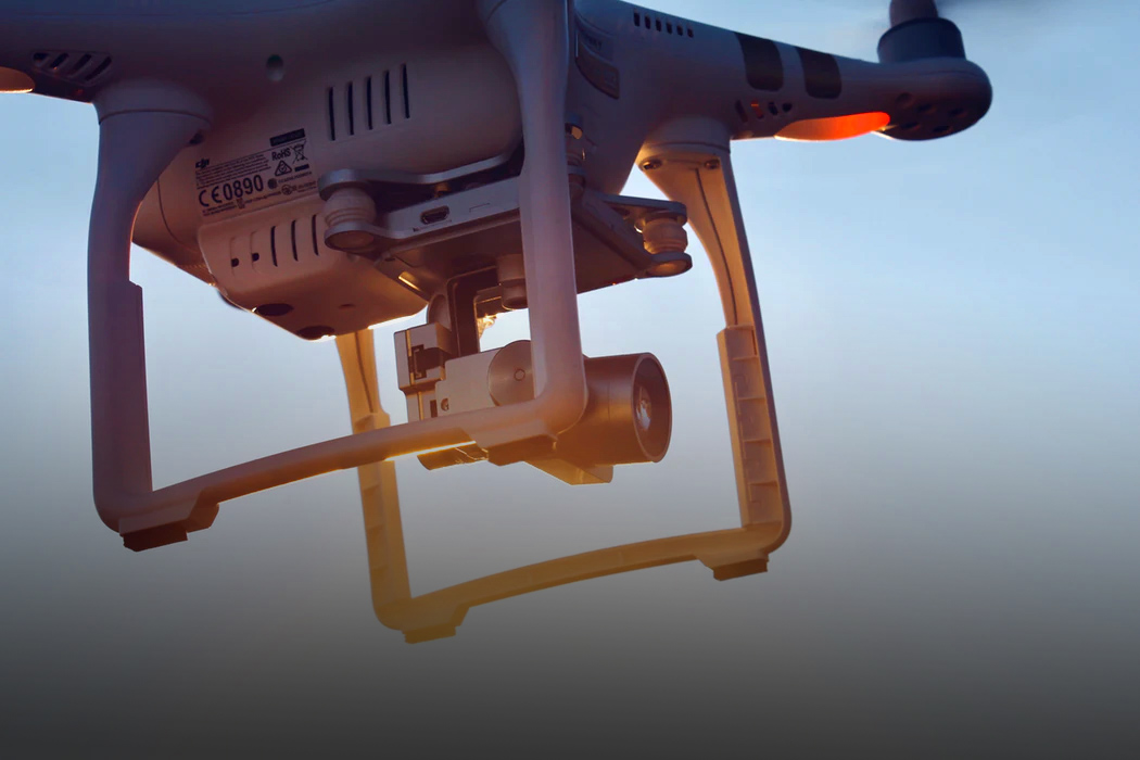 Close-up of a DJI Phantom drone